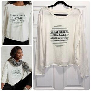NWOT Anthropologie Top Cropped T-Shirt CANAL ST VINTAGE Tee East Side Size Large